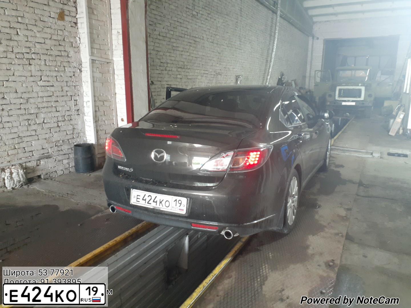 Фото автомобиля MAZDA 6, 2008 — госномер Х828КС19. Цвет: ЧЕРНЫЙ
