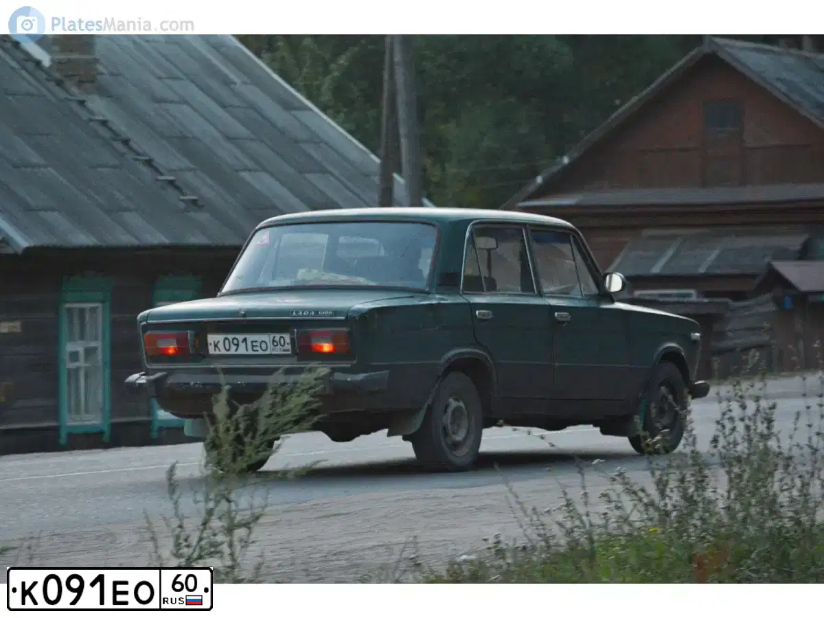 Фото автомобиля LADA 2106, 1987 — госномер К091ЕО60. Цвет: ЗЕЛЕНЫЙ