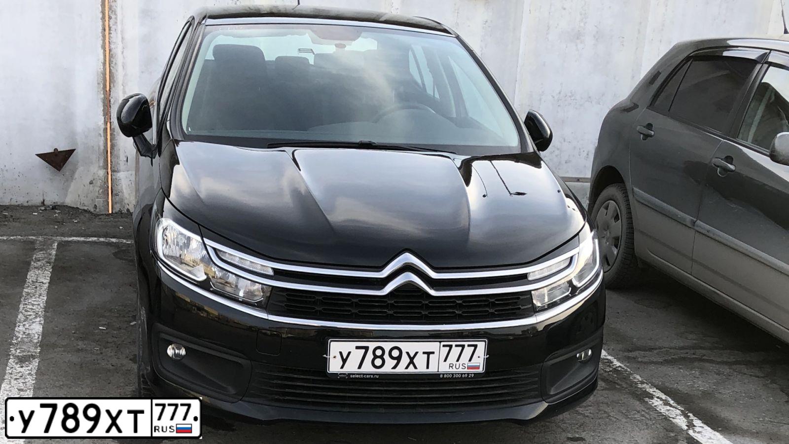 Фото автомобиля CITROEN C4, 2017 — госномер У789ХТ777. Цвет: ЧЕРНЫЙ