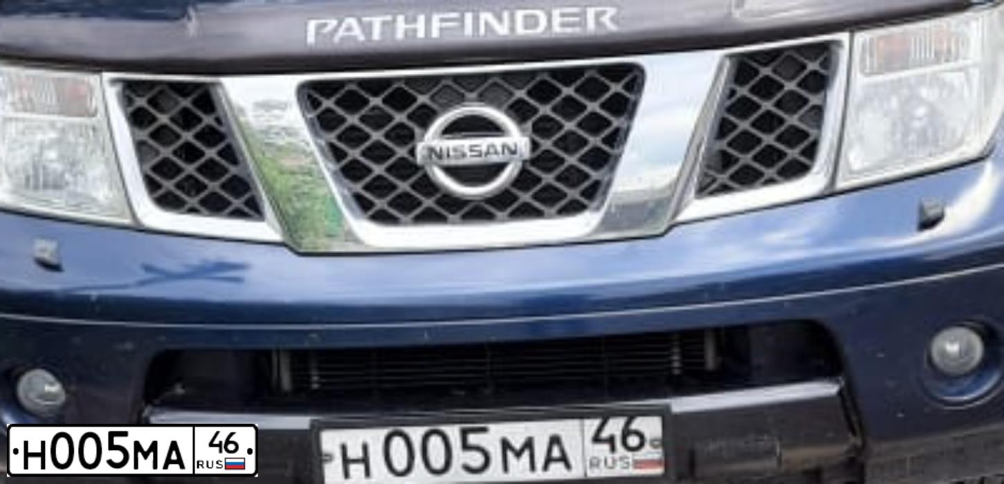 Фото автомобиля NISSAN PATHFINDER, 2008 — госномер Р016ВК46. Цвет: Темно-синий