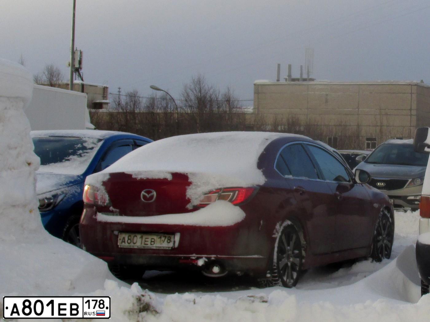 Фото автомобиля MAZDA 6, 2008 — госномер А801ЕВ178. Цвет: КРАСНЫЙ