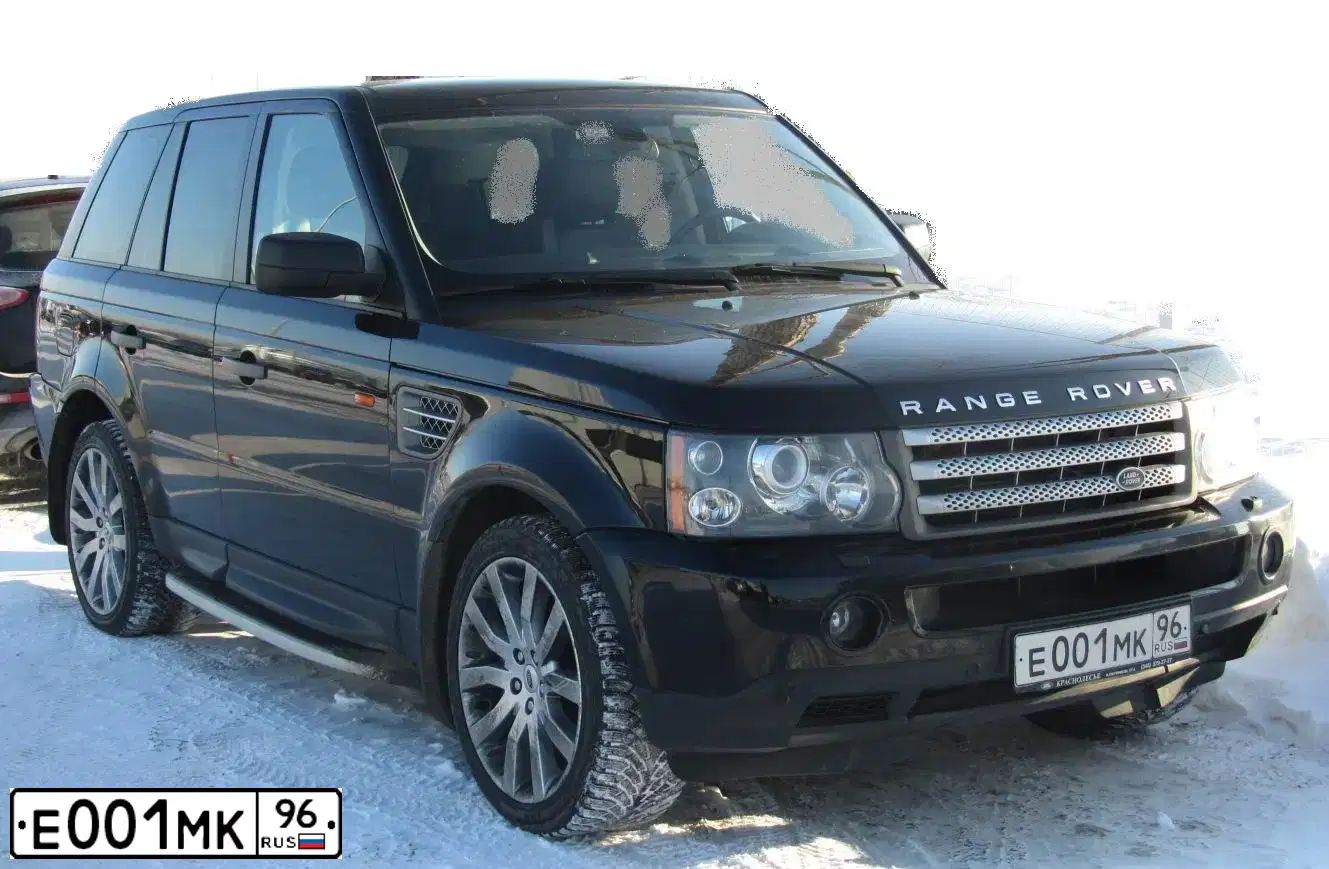 Фото автомобиля LANDROVER RANGE ROVER SPORT, 2006 — госномер В655УЕ750. Цвет: ЧЕРНЫЙ