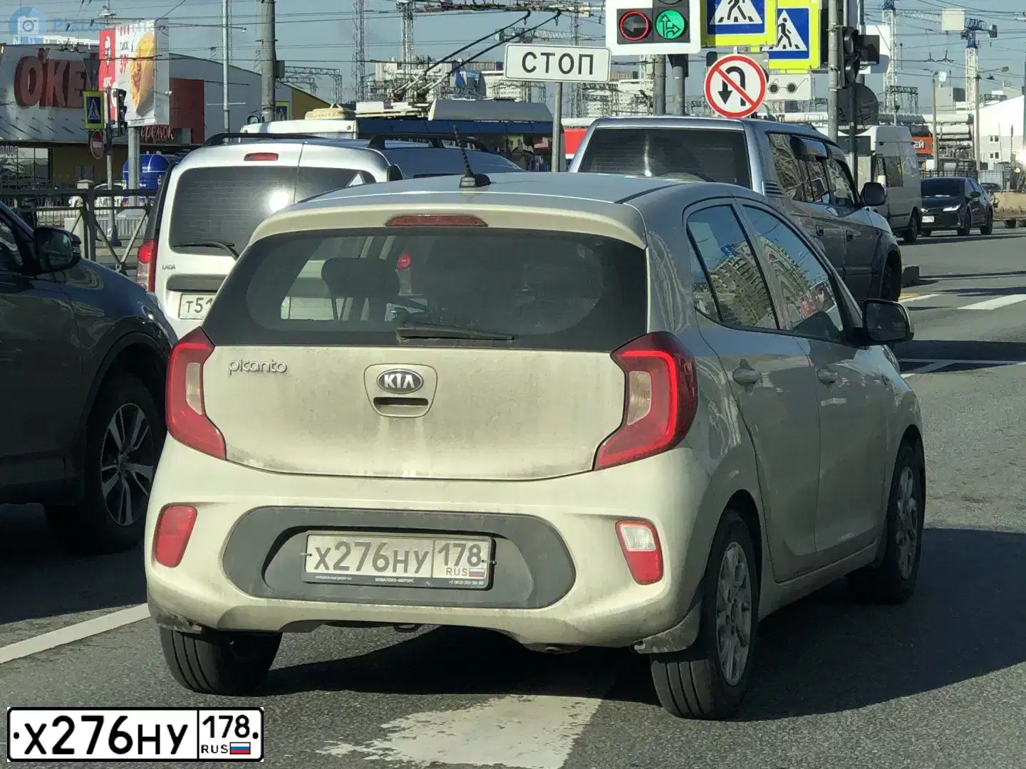 Фото автомобиля KIA PICANTO / MORNING, 2017 — госномер Х276НУ178. Цвет: БЕЖЕВЫЙ