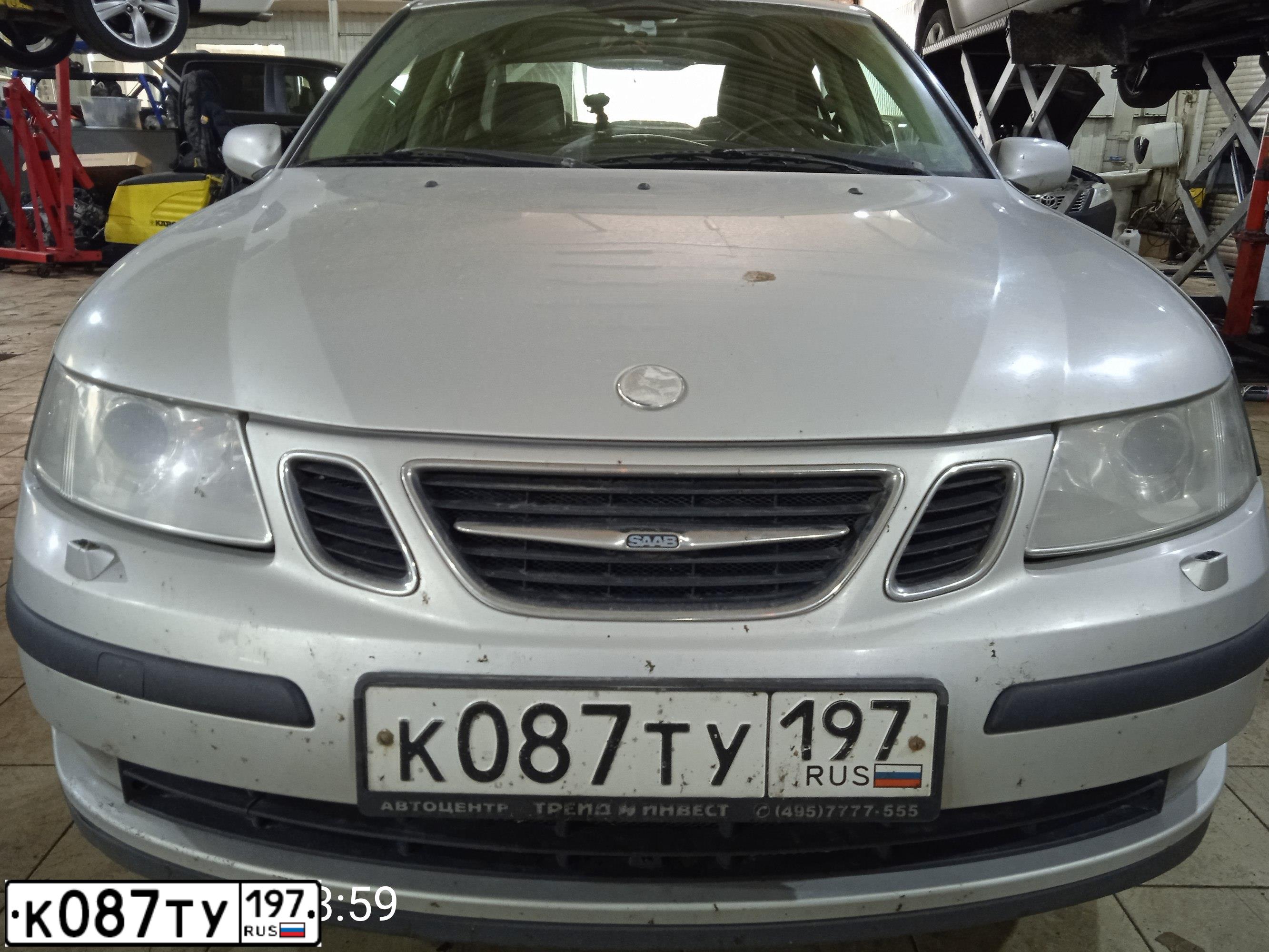 Фото автомобиля SAAB 93, 2005 — госномер Н848МР134. Цвет: Серебристый
