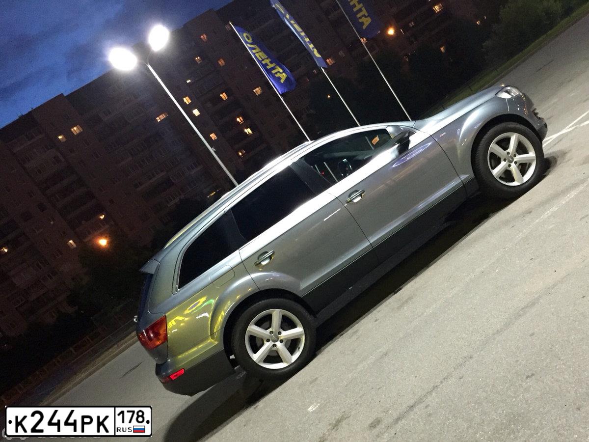 Фото автомобиля AUDI Q7, 2007 — госномер К350ВВ180. Цвет: СЕРЫЙ