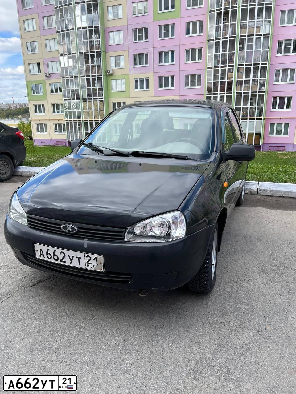 Фото автомобиля LADA 1117 KALINA, 2010 — госномер А662УТ21. Цвет: ЧЕРНЫЙ