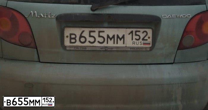 Фото автомобиля DAEWOO MATIZ, 2009 — госномер В655ММ152. Цвет: ЗЕЛЕНЫЙ