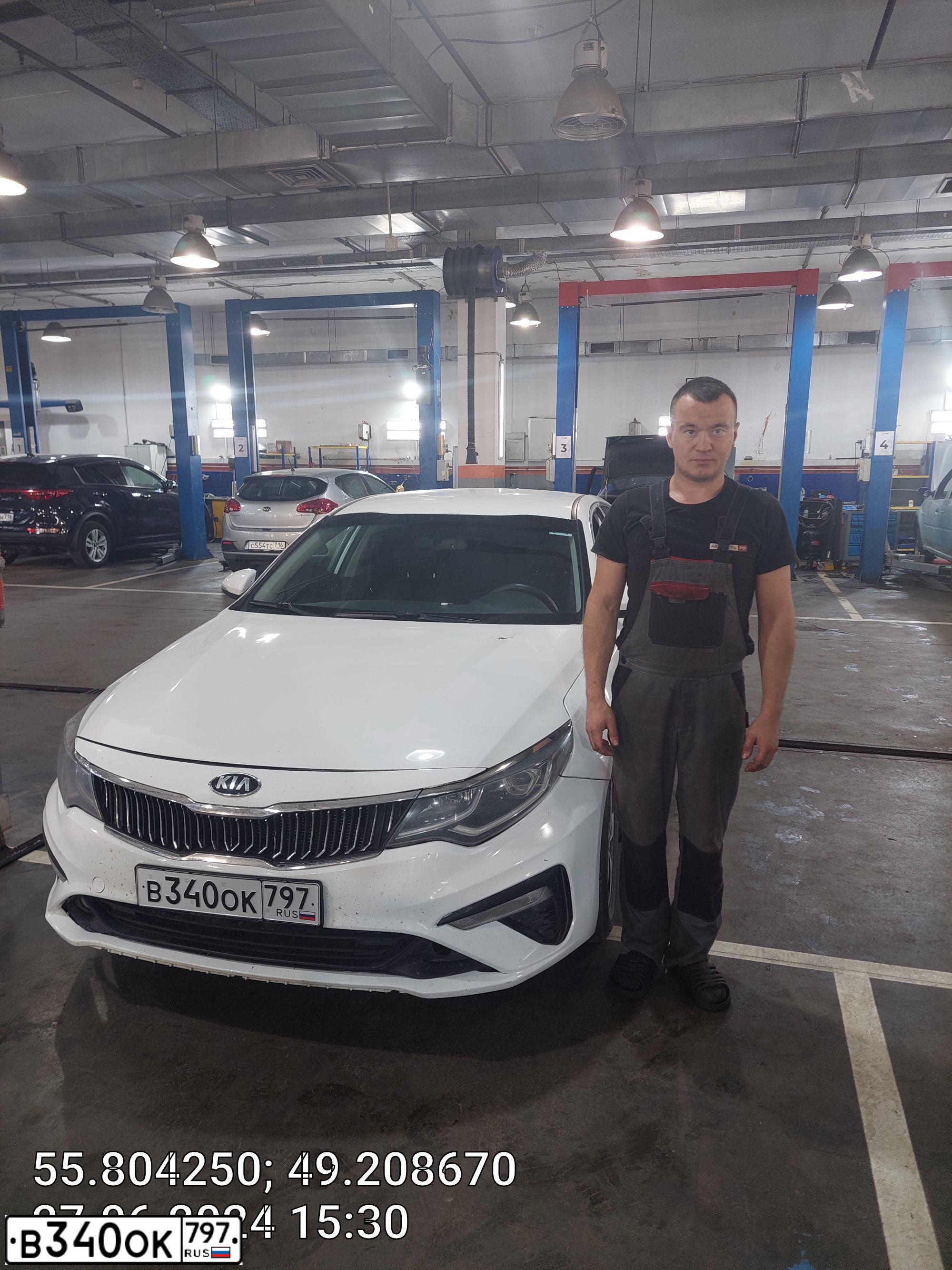 Фото автомобиля KIA MAGENTIS / OPTIMA, 2018 — госномер В340ОК797. Цвет: ЖЕЛТЫЙ