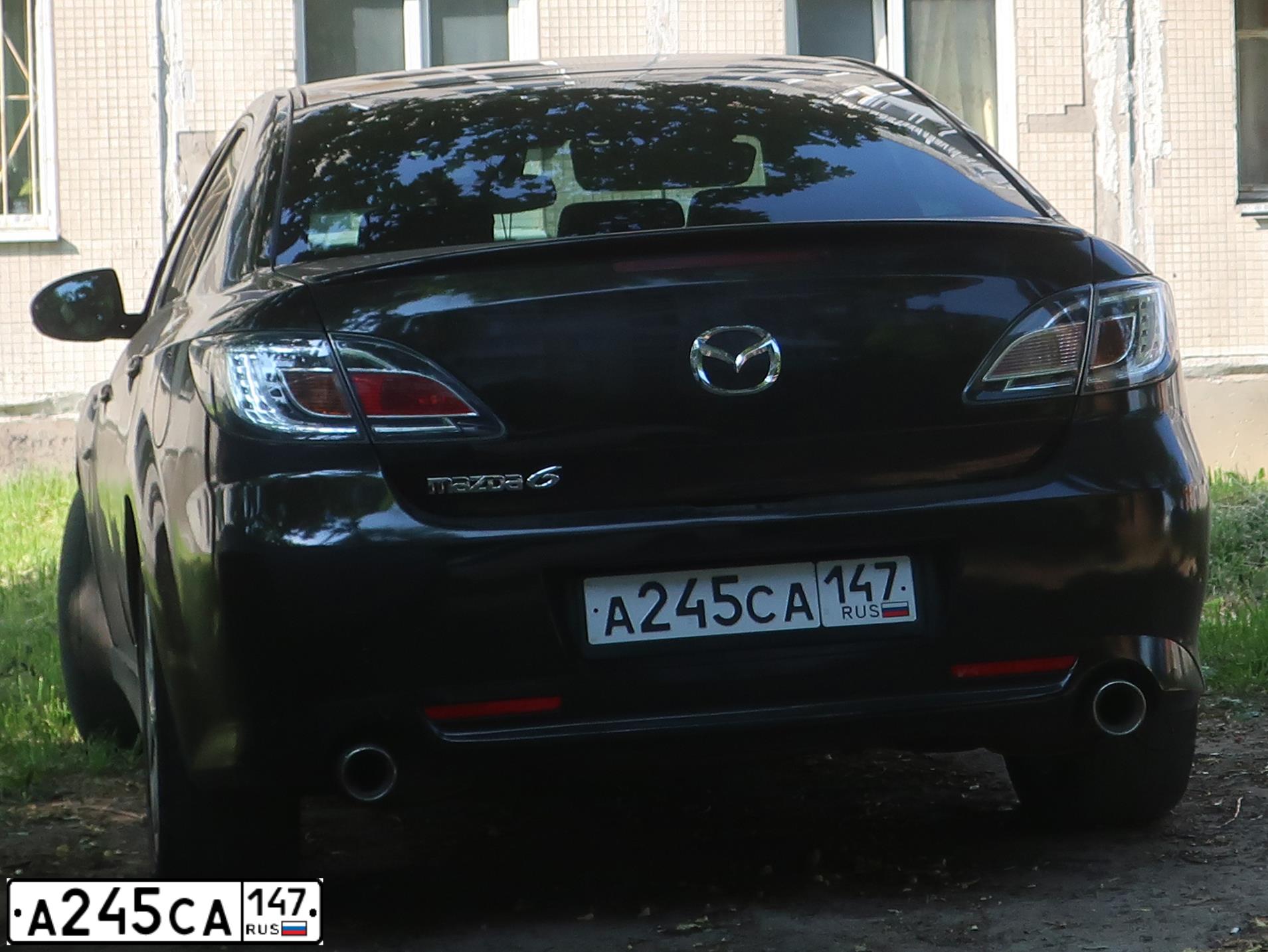 Фото автомобиля MAZDA 6, 2008 — госномер А245СА147. Цвет: ЧЕРНЫЙ