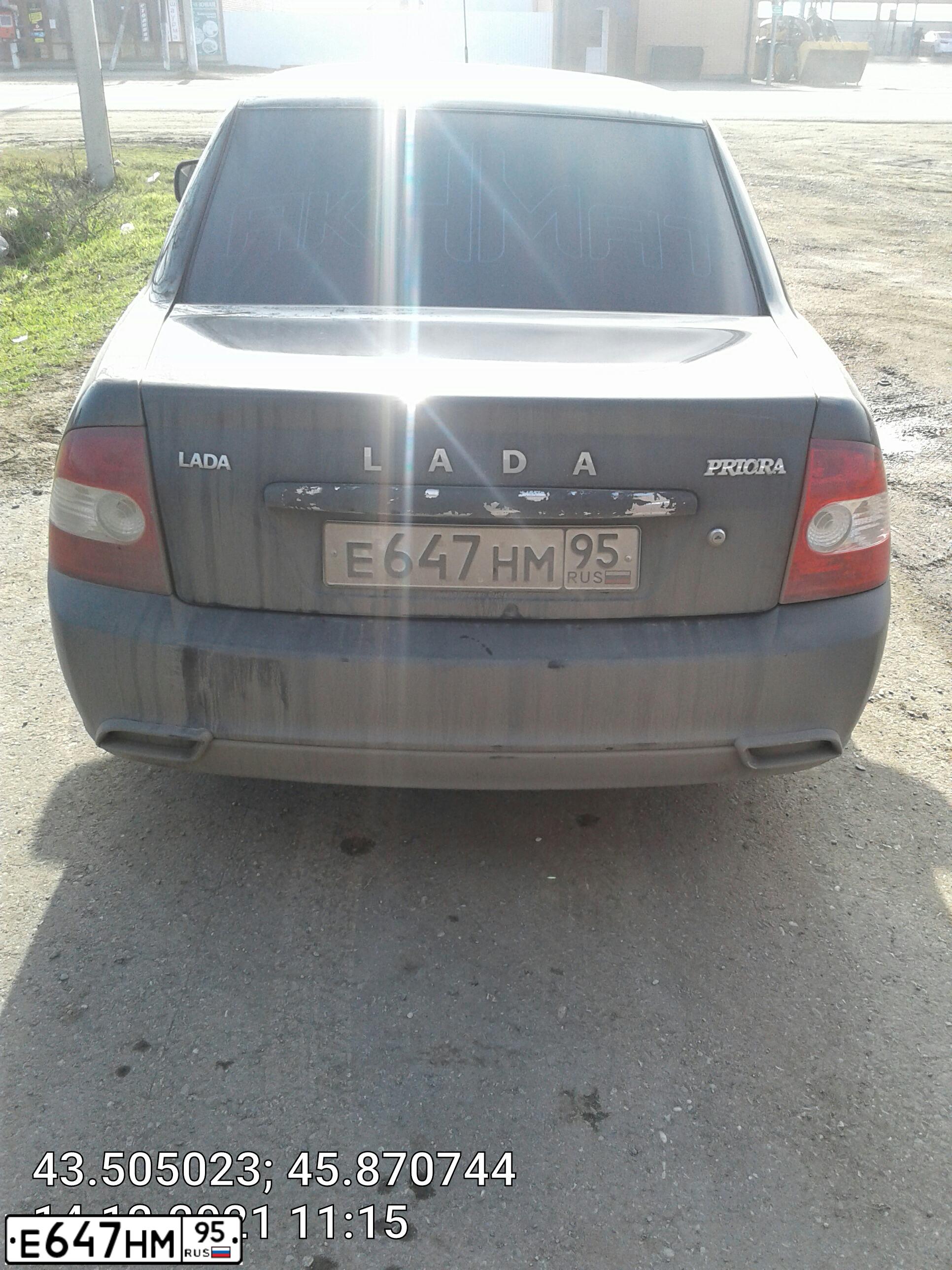 Фото автомобиля LADA 2170 PRIORA, 2007 — госномер Е647НМ95. Цвет: ГРАФИТ МЕТАЛЛИК