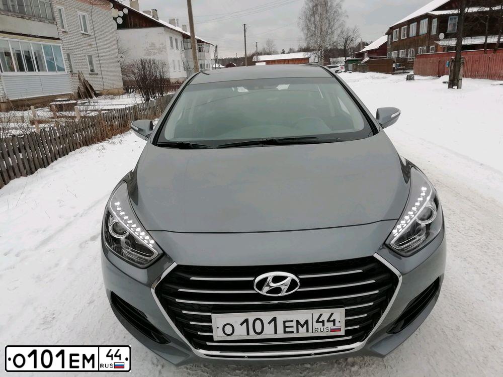 Фото автомобиля HYUNDAI I40, 2015 — госномер О101ЕМ44. Цвет: СЕРЫЙ