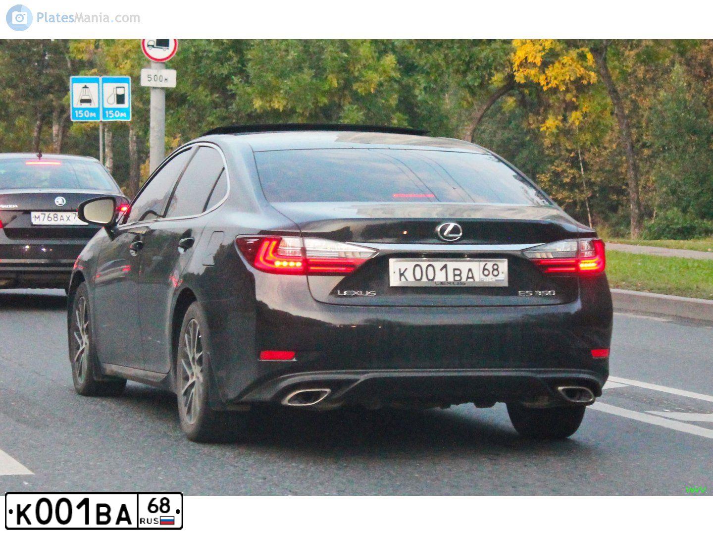 Фото автомобиля LEXUS ES, 2016 — госномер К001ВА68. Цвет: ЧЕРНЫЙ