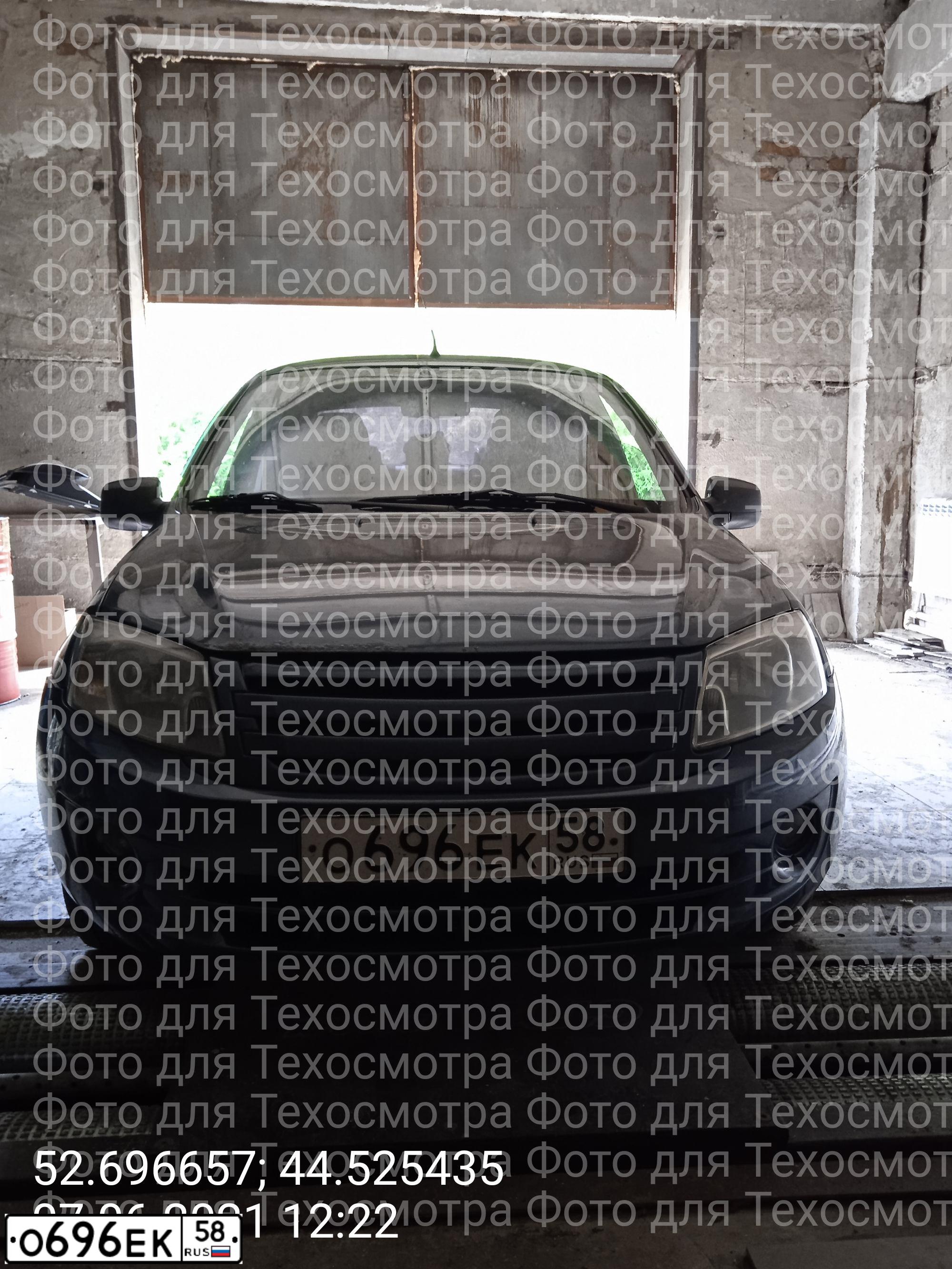 Фото автомобиля LADA 2190 GRANTA, 2014 — госномер О696ЕК58. Цвет: СЕРО-СИНИЙ