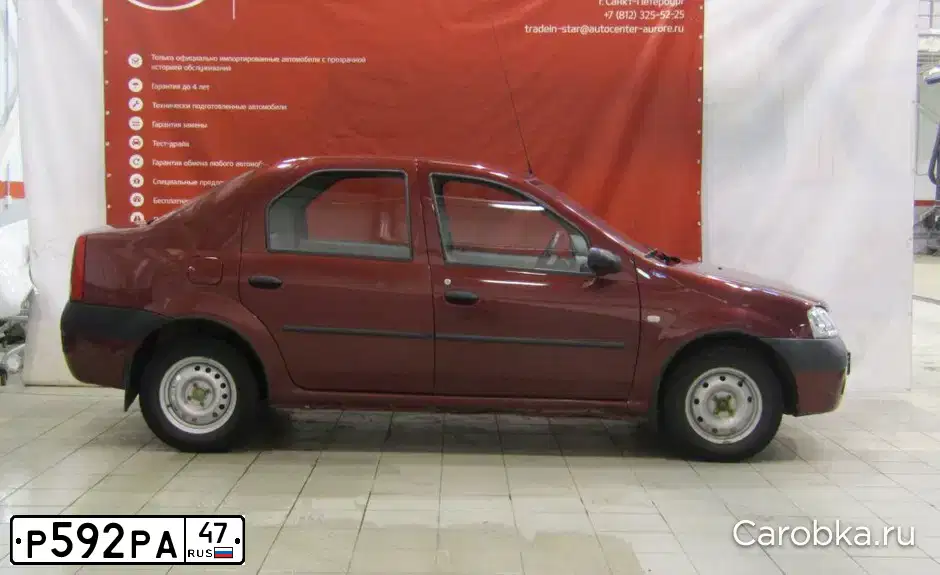 Фото автомобиля RENAULT LOGAN, 2009 — госномер К797ВО53. Цвет: Красный
