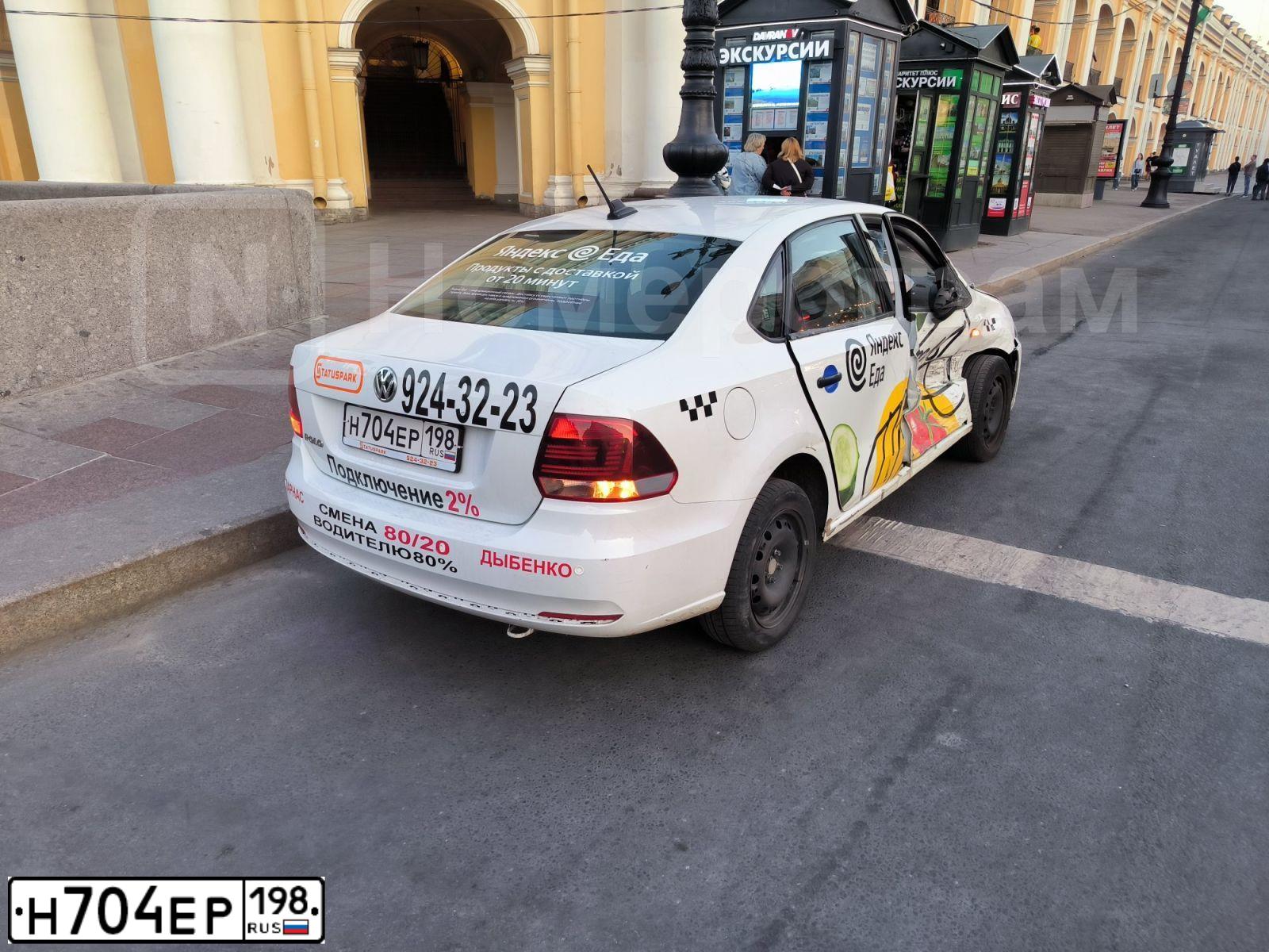 Фото автомобиля VOLKSWAGEN POLO, 2019 — госномер Н704ЕР198. Цвет: Белый