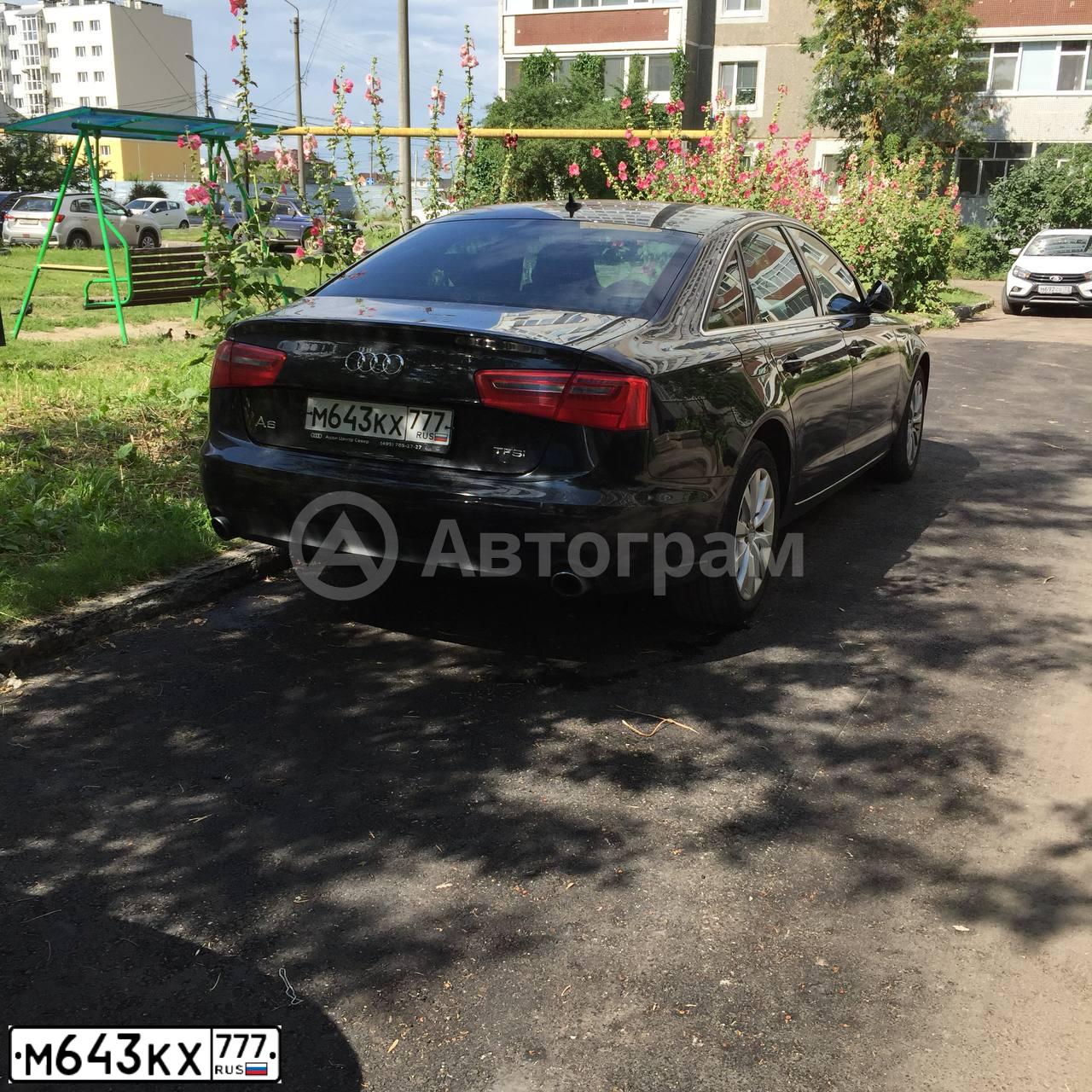 Фото автомобиля AUDI A6, 2014 — госномер М643КХ777. Цвет: ЧЕРНЫЙ