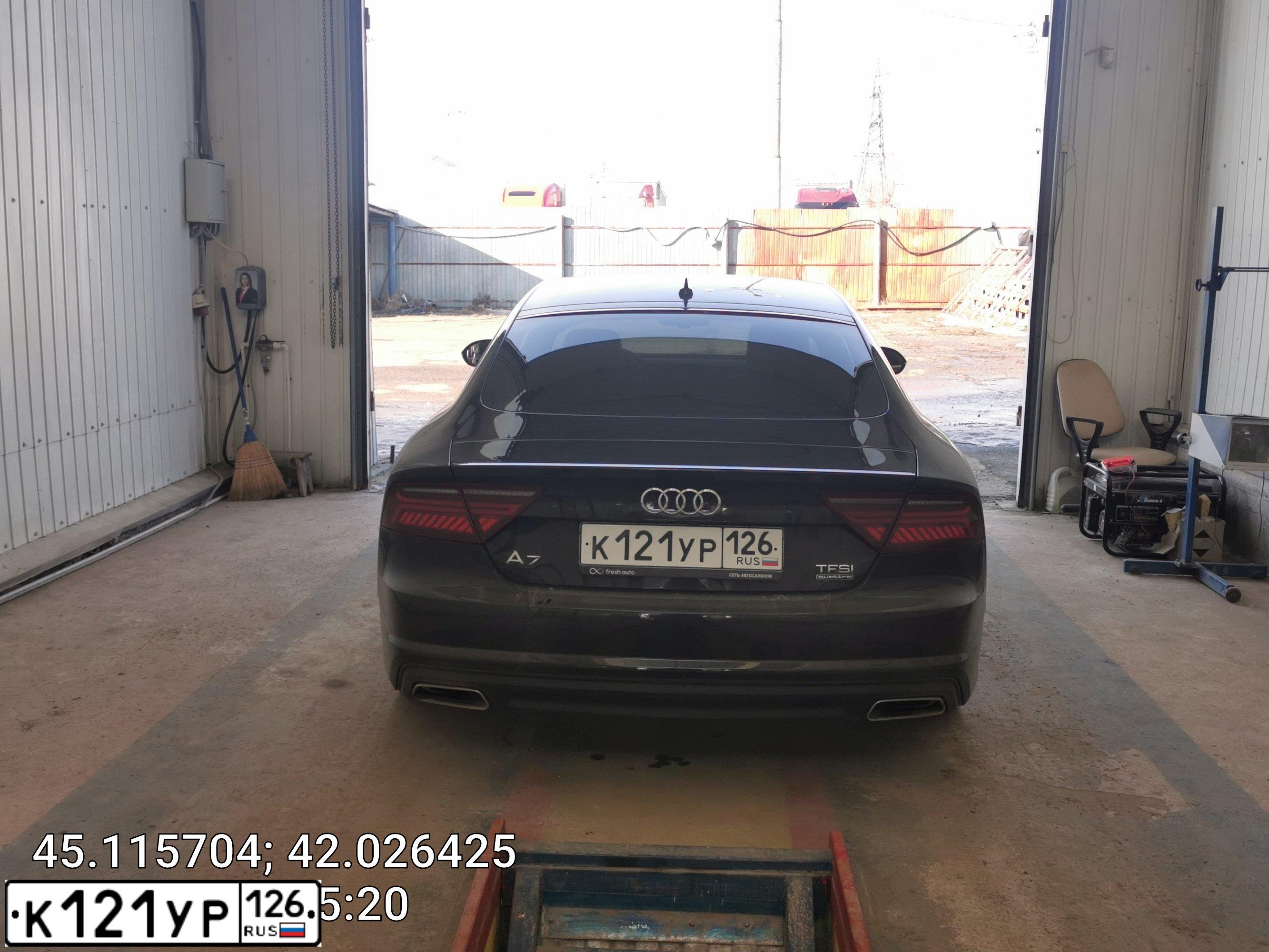 Фото автомобиля AUDI A7, 2016 — госномер Т070ТТ116. Цвет: ЧЕРНЫЙ