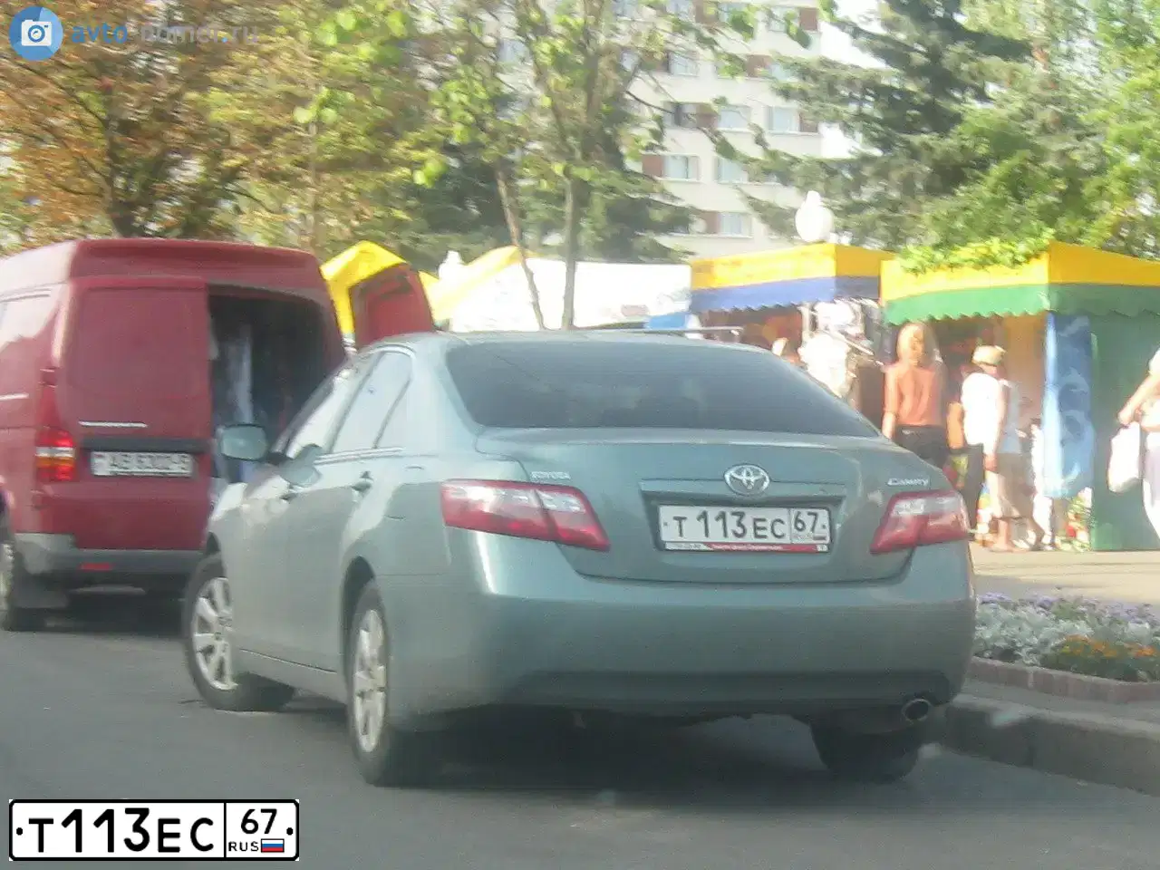 Фото автомобиля TOYOTA CAMRY, 2007 — госномер Т113ЕС67. Цвет: СЕРО-ГОЛУБОЙ