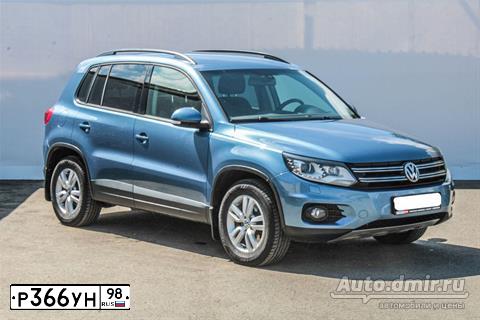 Фото автомобиля VOLKSWAGEN TIGUAN, 2012 — госномер К585ОТ18. Цвет: Серо-Синий