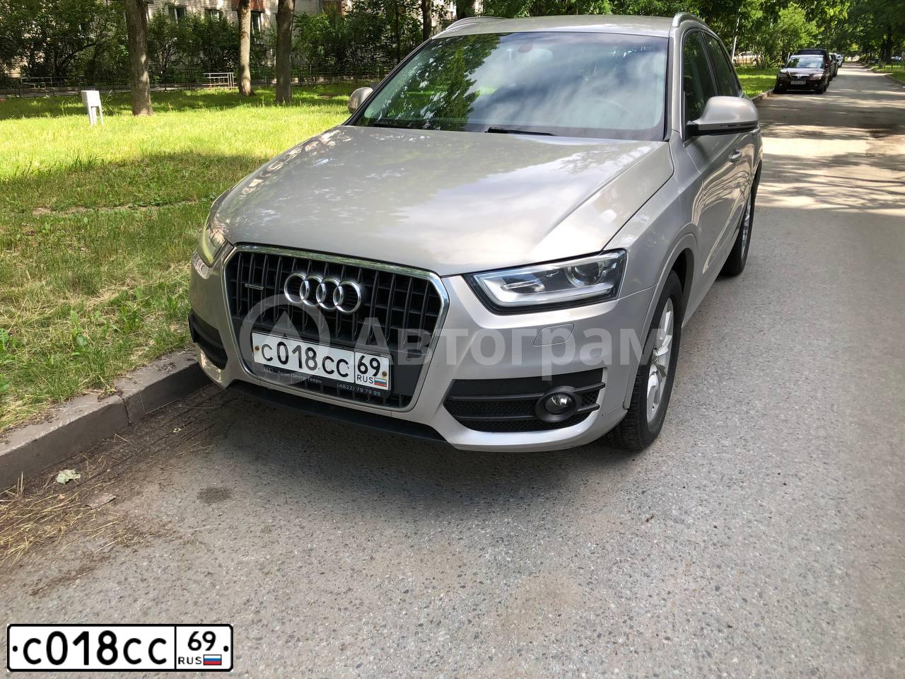 Фото автомобиля AUDI Q3, 2012 — госномер С018СС69. Цвет: БЕЖЕВЫЙ