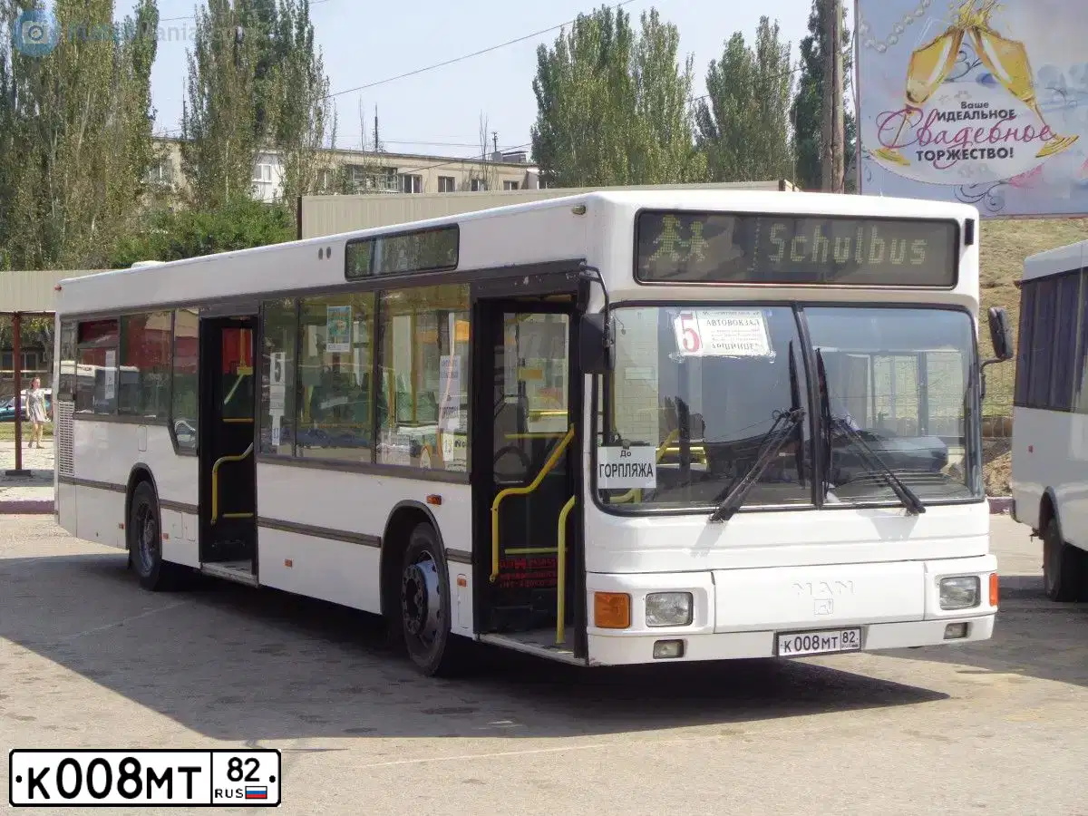 Фото автомобиля MAN NL202, 1997 — госномер К008МТ82. Цвет: Белый