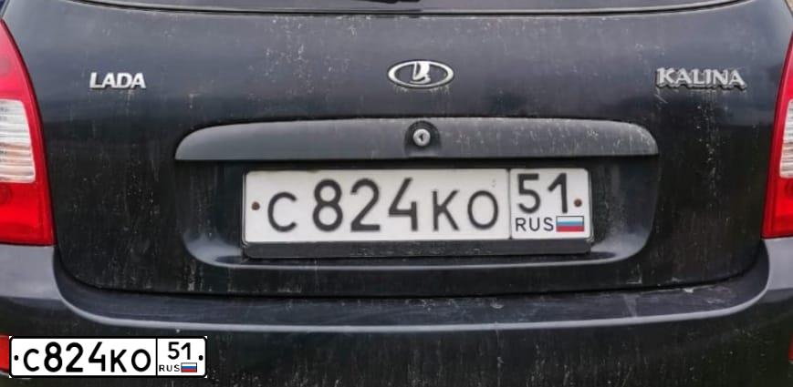 Фото автомобиля LADA 1117 KALINA, 2010 — госномер С824КО51. Цвет: ЧЕРНЫЙ