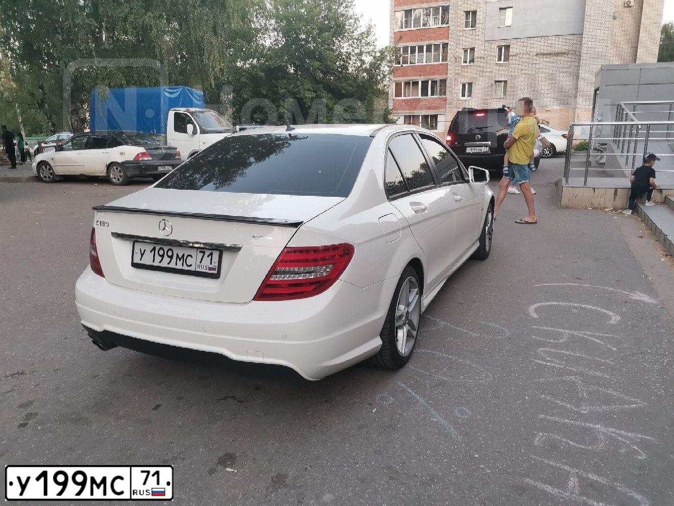 Фото автомобиля MERCEDES C-KLASSE, 2011 — госномер У199МС71. Цвет: Белый