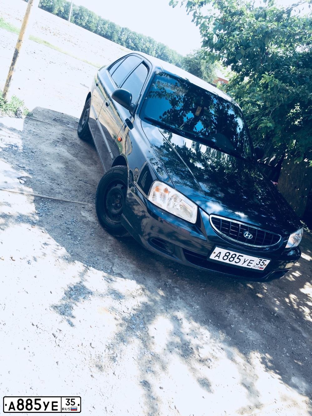 Фото автомобиля TAGAZ ACCENT, 2005 — госномер А885УЕ35. Цвет: ЧЕРНЫЙ