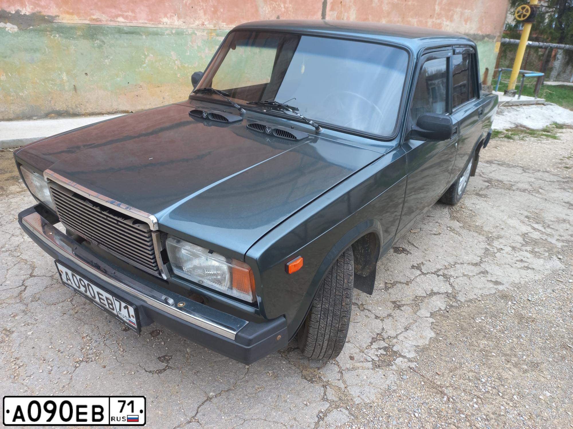 Фото автомобиля LADA 2107, 2010 — госномер А090ЕВ71. Цвет: СЕРО-СИНЕ-ЗЕЛЕНЫЙ