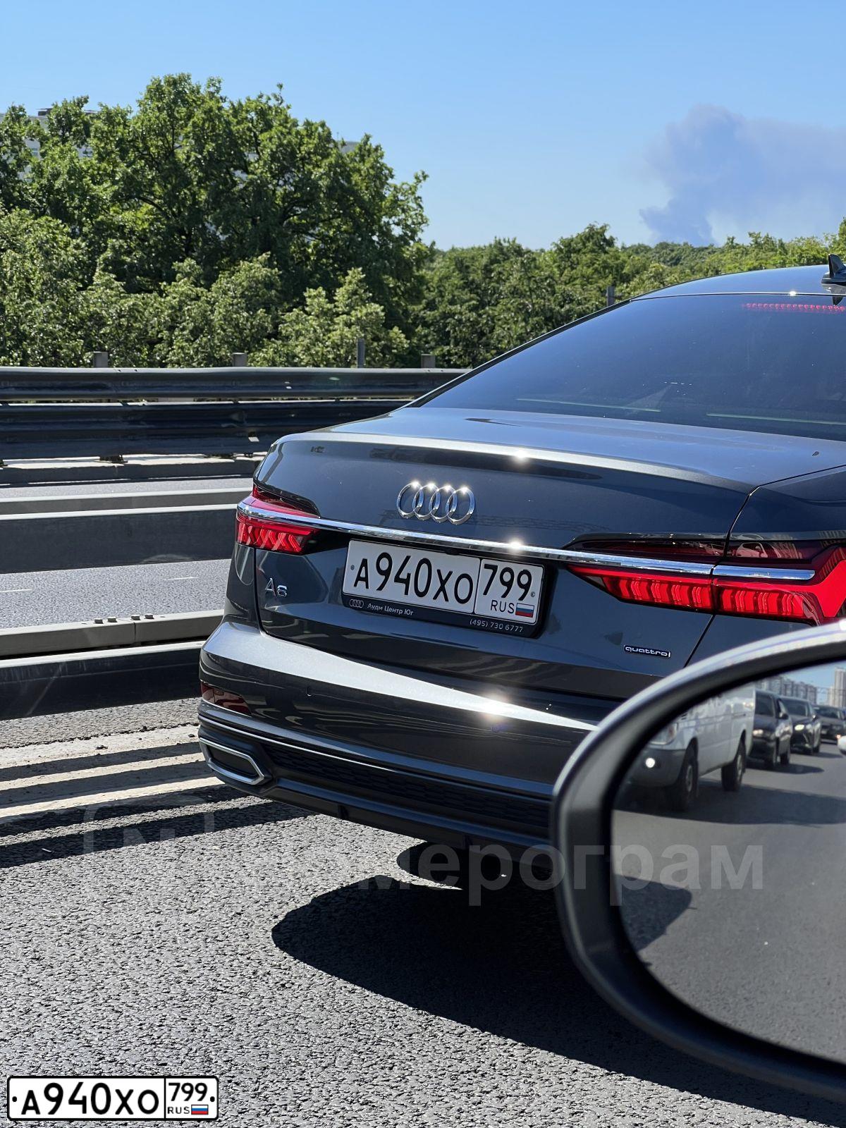 Фото автомобиля AUDI A6, 2020 — госномер А664ЕУ977. Цвет: СЕРЫЙ