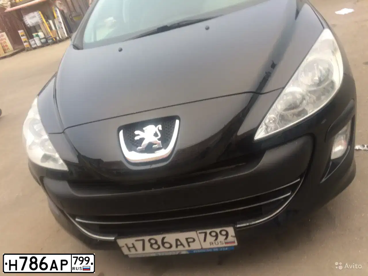 Фото автомобиля PEUGEOT 308, 2008 — госномер Н786АР799. Цвет: ЧЕРНЫЙ