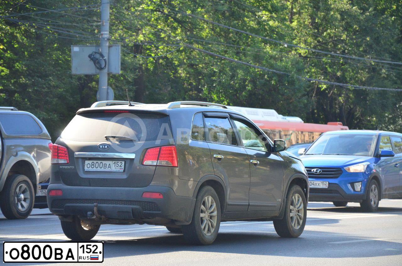 Фото автомобиля KIA SORENTO, 2011 — госномер О800ВА152. Цвет: СВЕТЛО-КОРИЧНЕВЫЙ