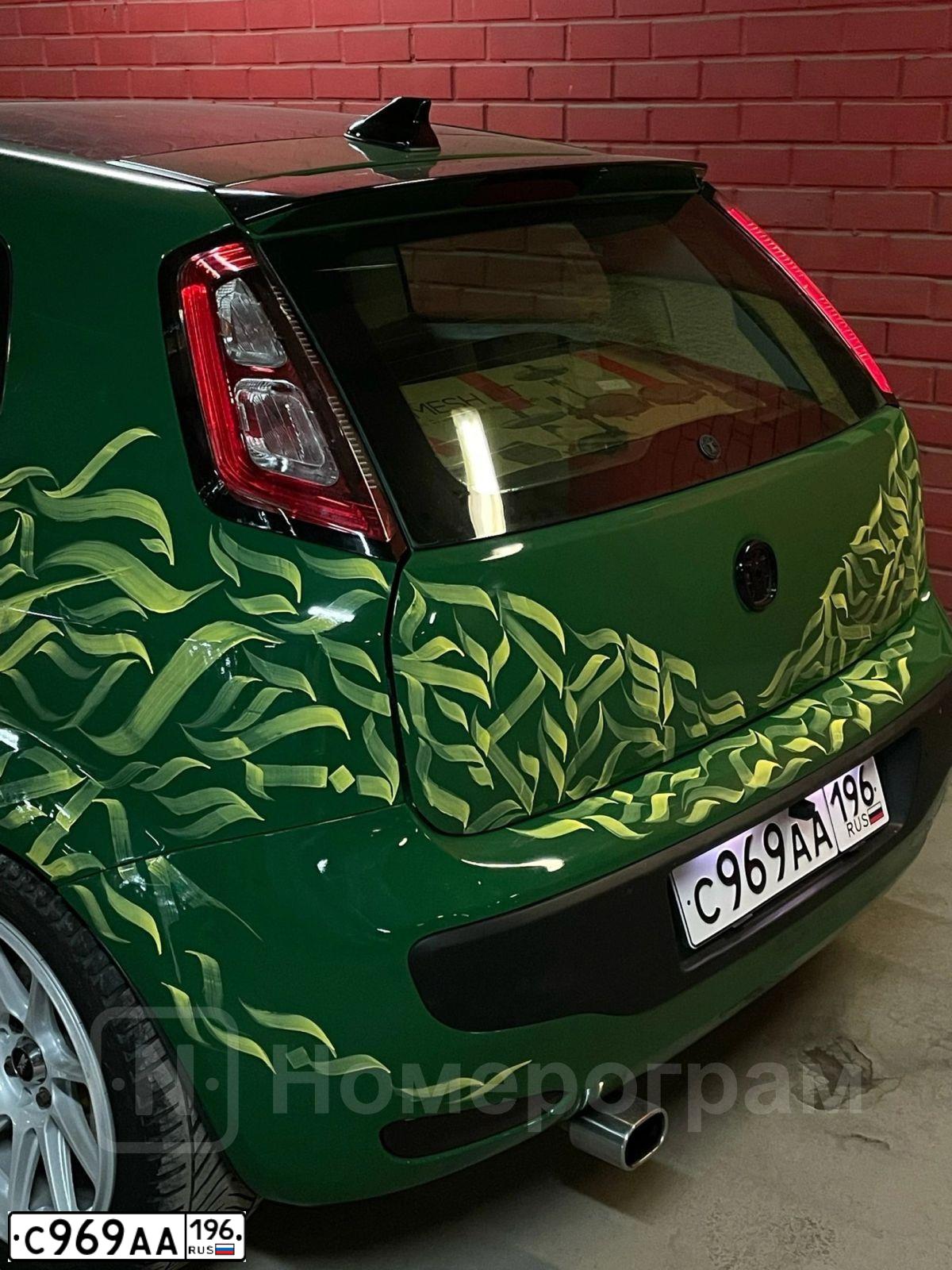 Фото автомобиля FIAT PUNTO, 2009 — госномер С969АА196. Цвет: ЗЕЛЕНЫЙ