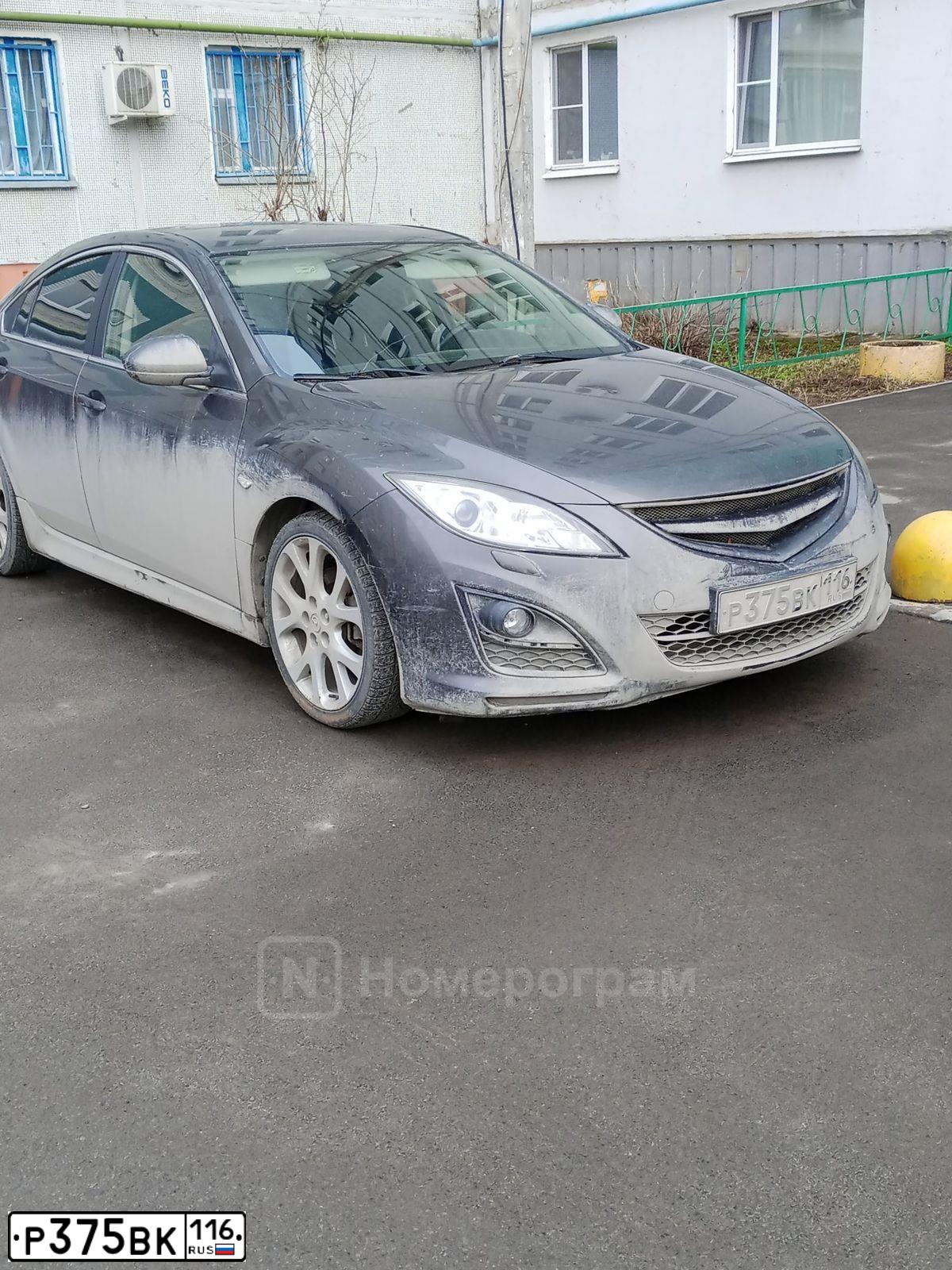 Фото автомобиля MAZDA 6, 2011 — госномер Р375ВК116. Цвет: ТЕМНО-СЕРЫЙ