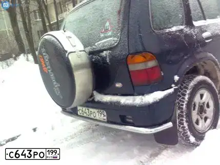 Фото автомобиля KIA SPORTAGE, 1995 — госномер Н237НЕ77. Цвет: СИНИЙ