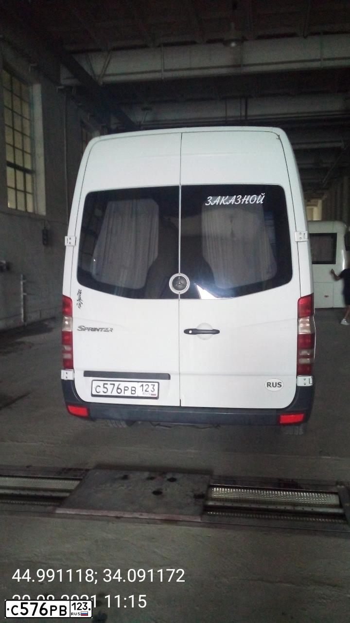 Фото автомобиля MERCEDES SPRINTER, 2007 — госномер А755АМ184. Цвет: БЕЛЫЙ