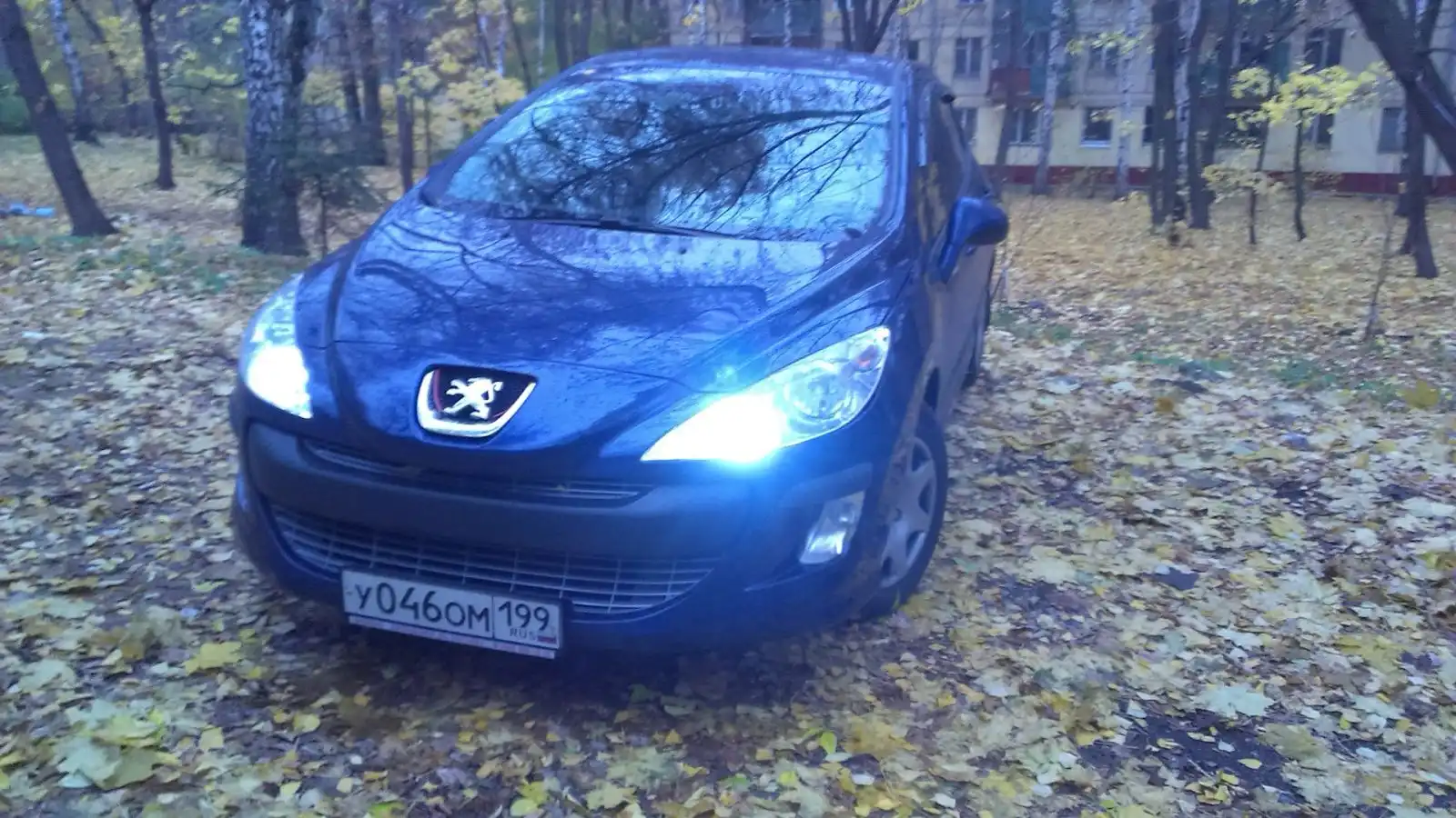 Фото автомобиля PEUGEOT T 308, 2008 — госномер Р202УХ40. Цвет: синий