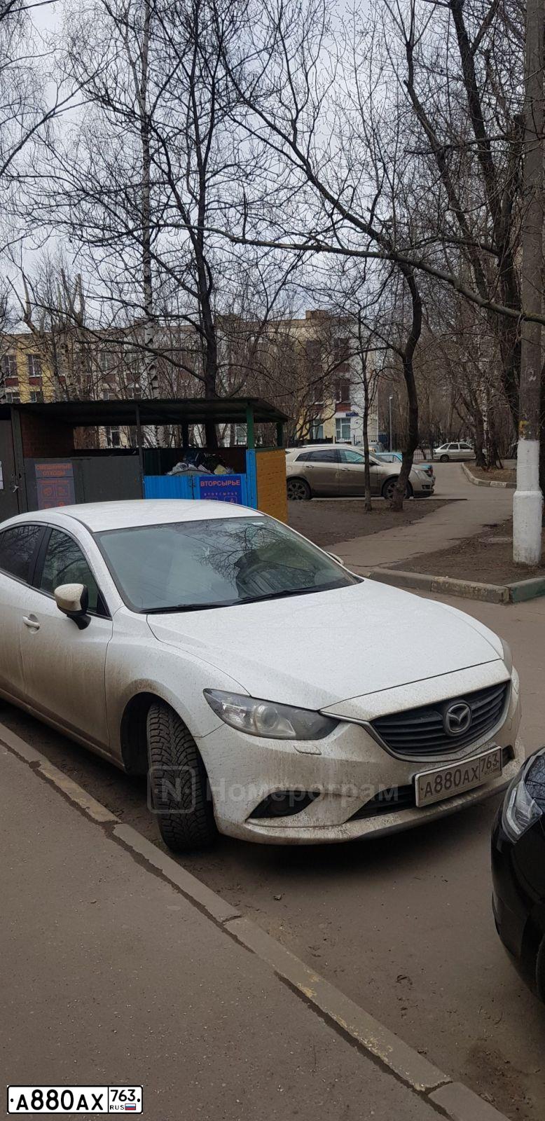 Фото автомобиля MAZDA 6, 2017 — госномер У192МК977. Цвет: Белый
