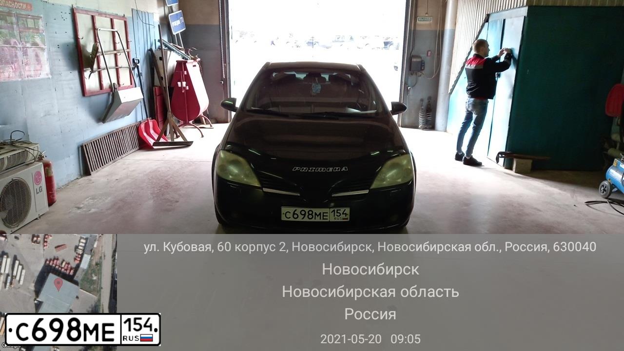 Фото автомобиля NISSAN PRIMERA, 2005 — госномер С698МЕ154. Цвет: ЧЕРНЫЙ