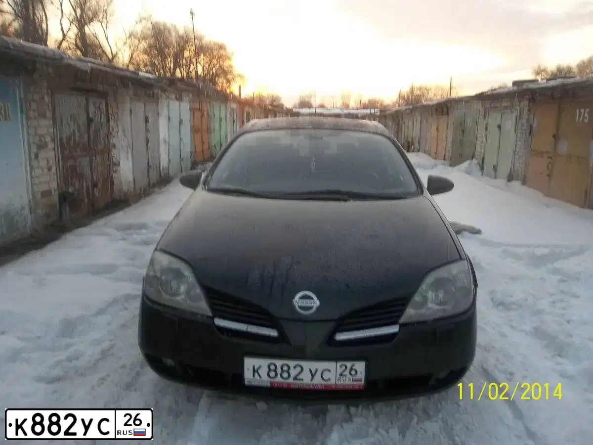 Фото автомобиля NISSAN PRIMERA, 2004 — госномер К882УС26. Цвет: ЧЕРНЫЙ