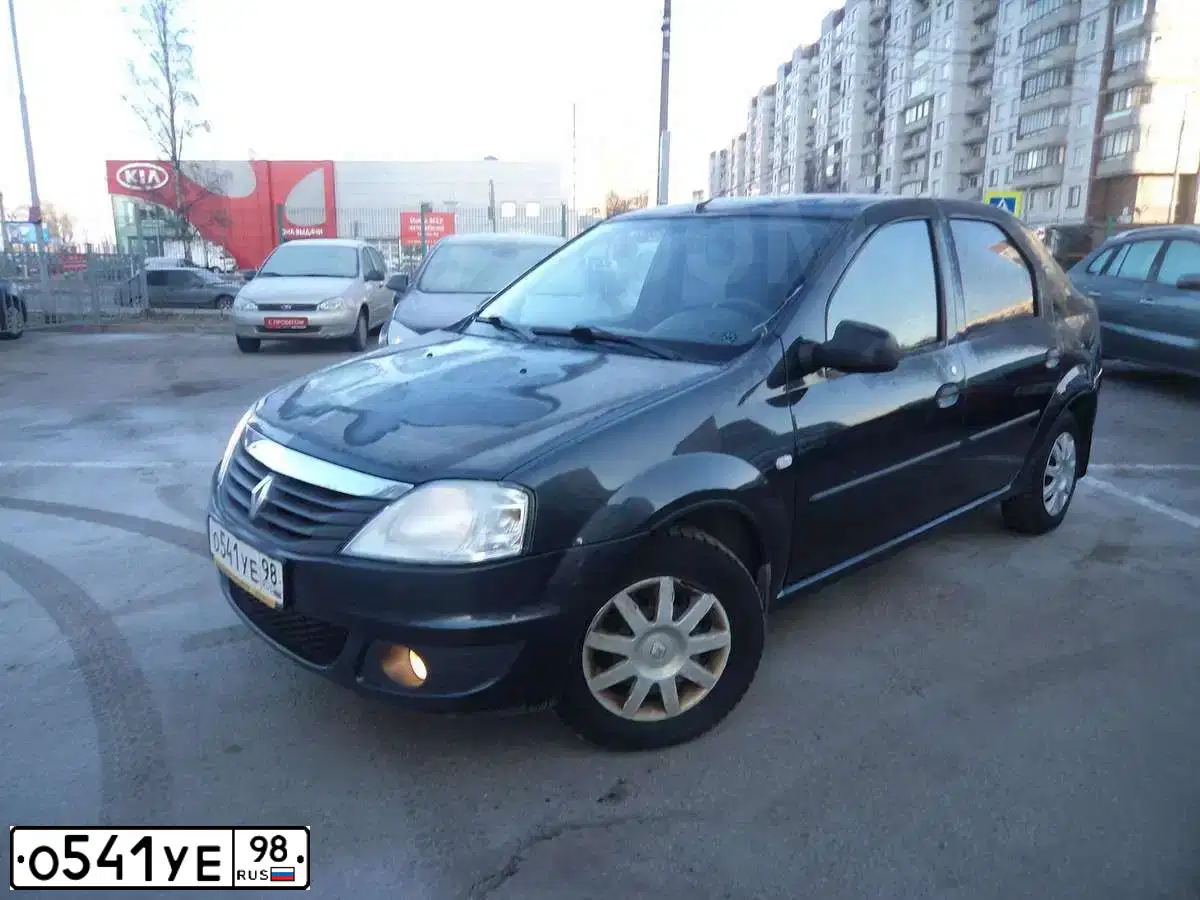 Фото автомобиля RENAULT LOGAN, 2010 — госномер О541УЕ98. Цвет: ТЕМНО-СЕРЫЙ
