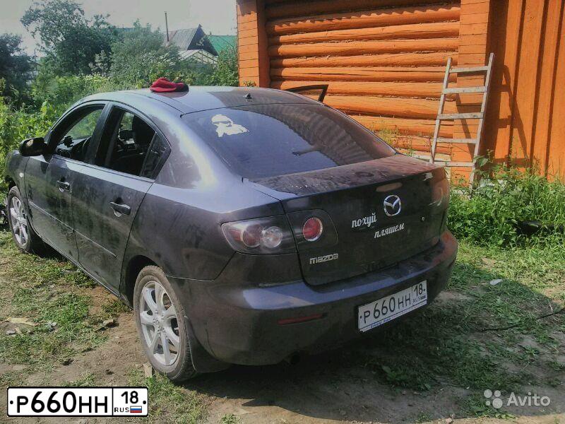 Фото автомобиля MAZDA 3, 2006 — госномер О849СТ18. Цвет: темно-серый