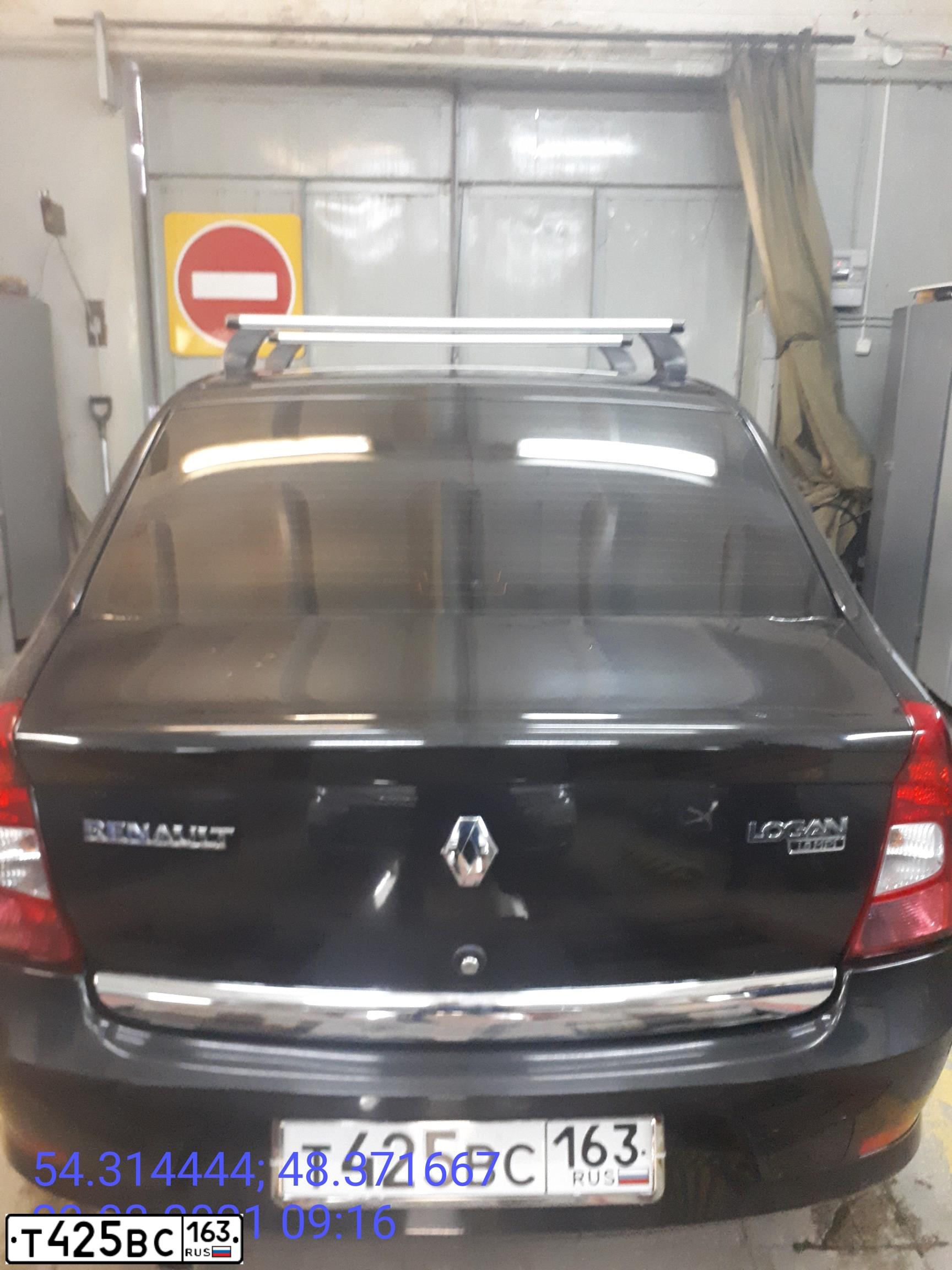 Фото автомобиля RENAULT LOGAN, 2013 — госномер С238РК73. Цвет: ЧЕРНЫЙ