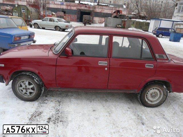 Фото автомобиля LADA 2107 LADA, 2004 — госномер А576КХ124. Цвет: Красный