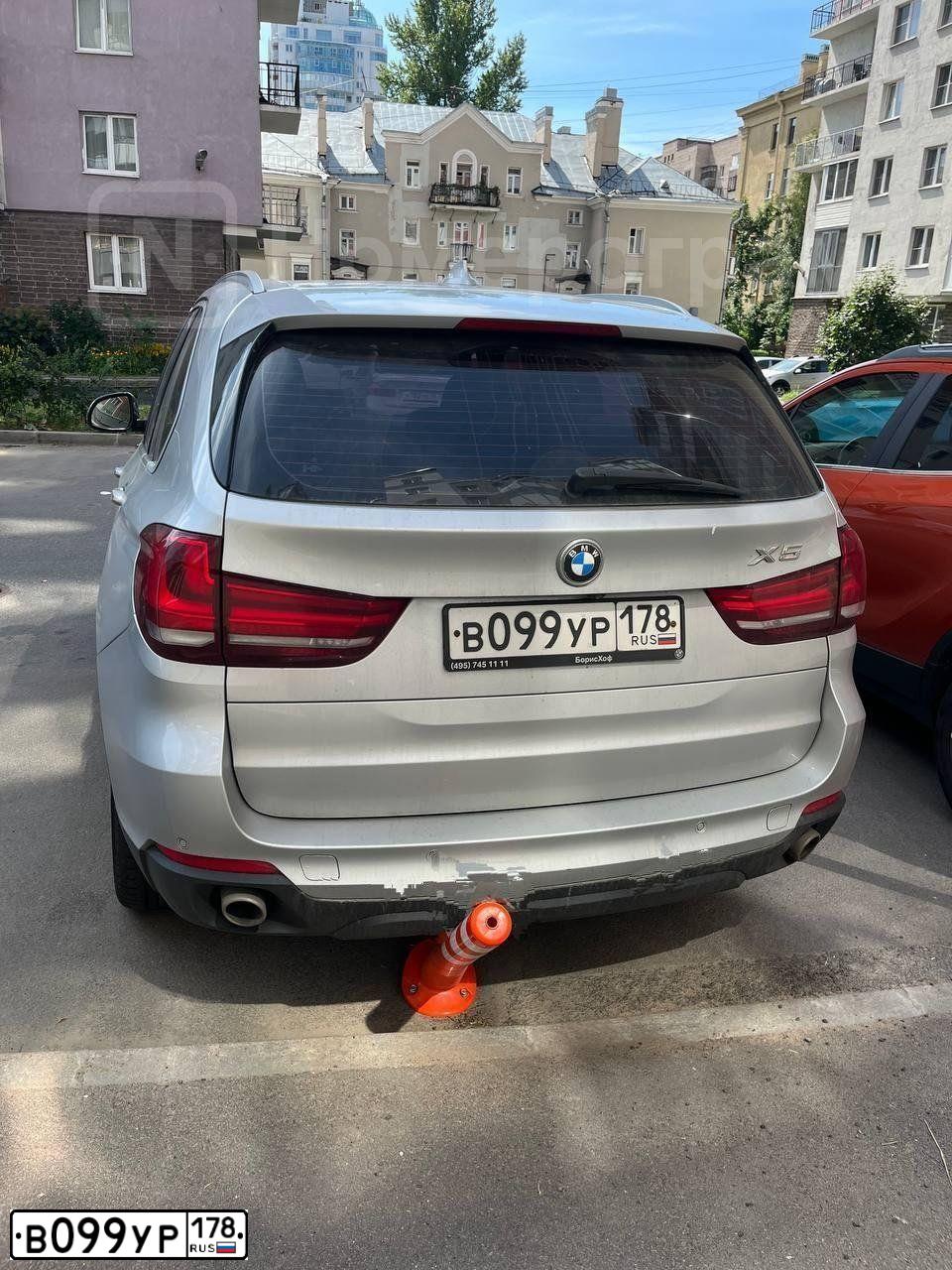 Фото автомобиля BMW X5, 2016 — госномер В099УР178. Цвет: СЕРЕБРИСТЫЙ