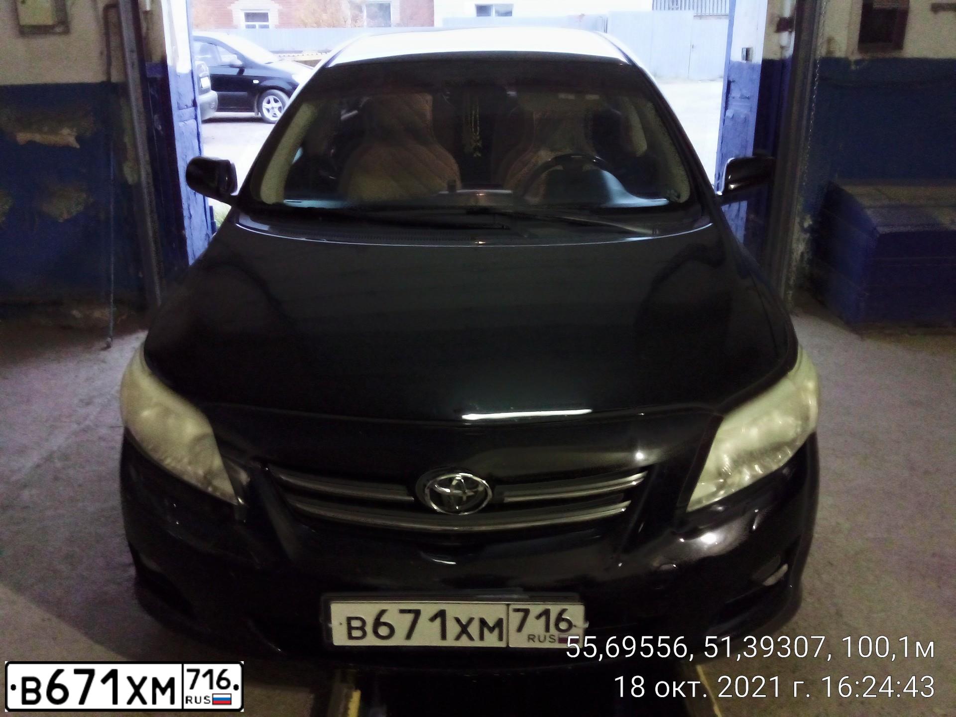 Фото автомобиля TOYOTA COROLLA, 2008 — госномер В671ХМ716. Цвет: ЧЕРНЫЙ