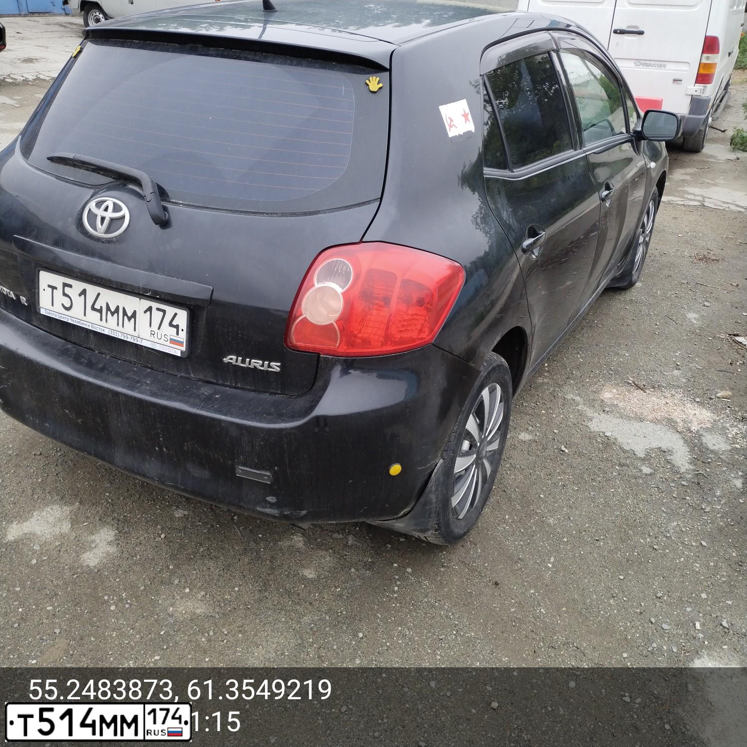 Фото автомобиля TOYOTA AURIS, 2009 — госномер Т514ММ174. Цвет: ЧЕРНЫЙ