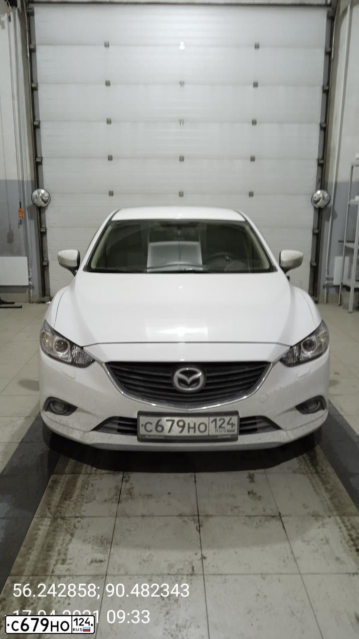 Фото автомобиля MAZDA 6, 2017 — госномер С679НО124. Цвет: БЕЛЫЙ