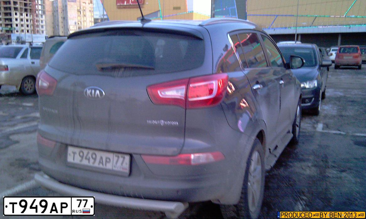 Фото автомобиля KIA SPORTAGE, 2012 — госномер В428АМ184. Цвет: Серый