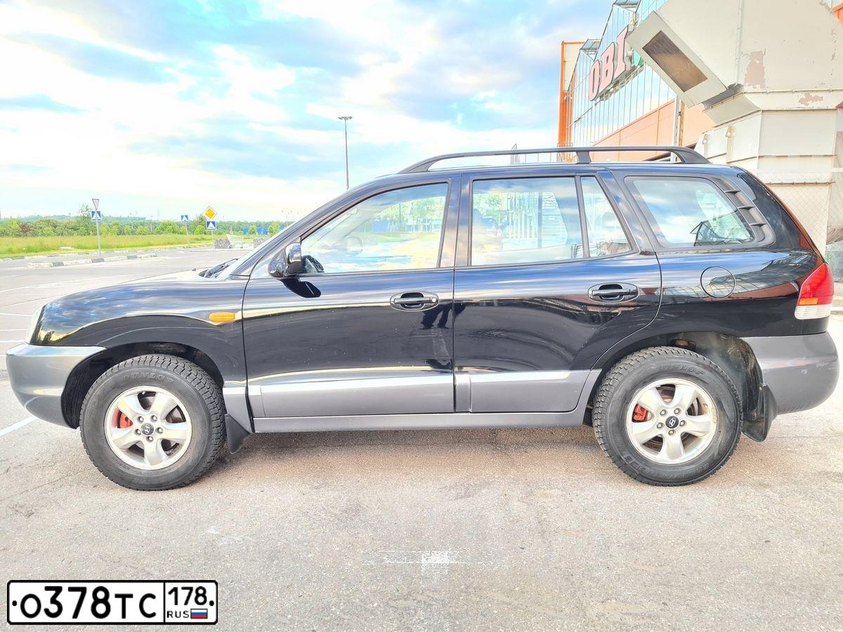 Фото автомобиля HYUNDAI SANTA FE, 2005 — госномер Х816КН152. Цвет: ЧЕРНЫЙ